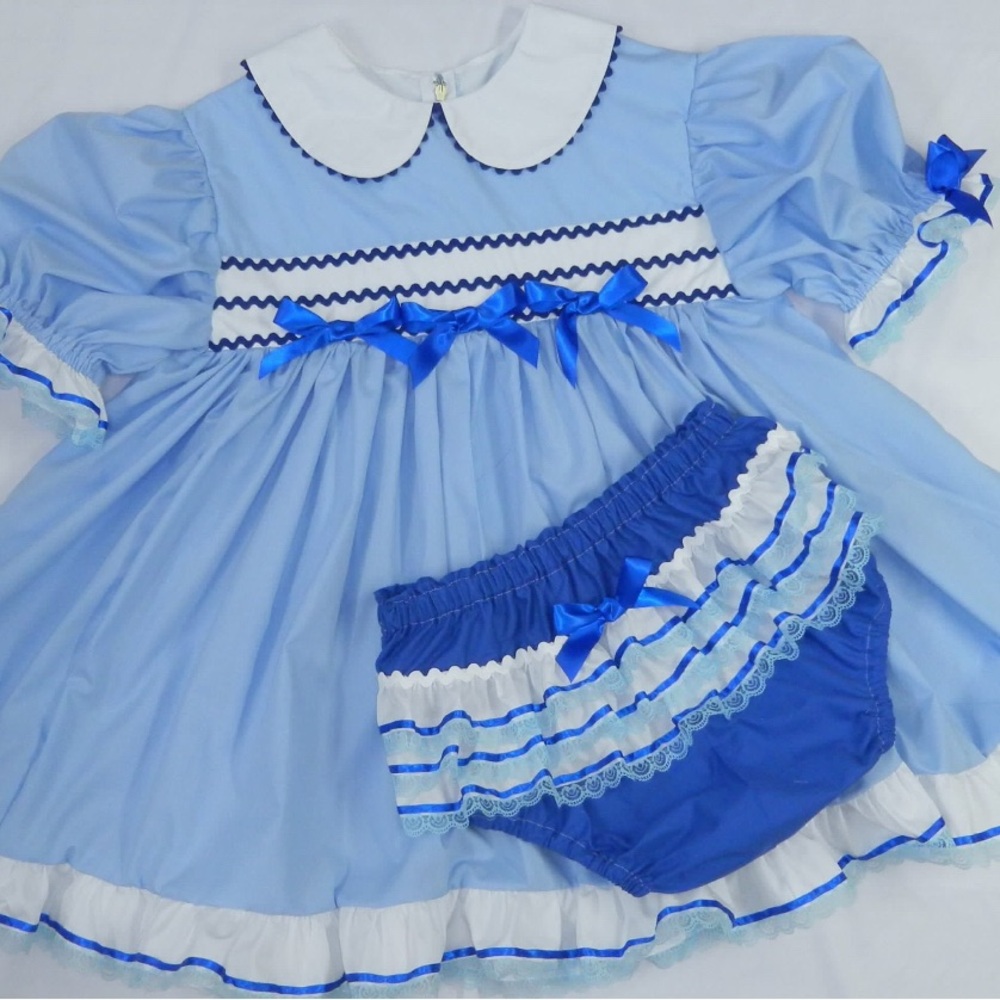 Brand New, Ready-to-Ship, MyBinkiesAndBows Adult Baby ABDL Sissy Dress, Large